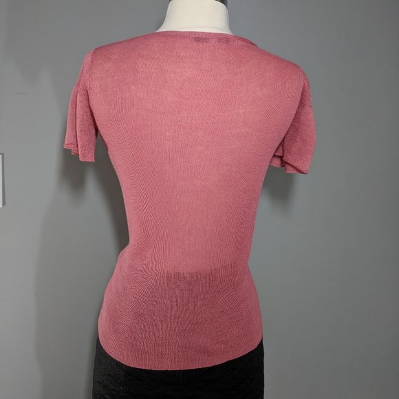 PATRIZIA PEPE FIRENZE Linen Knit Top Pastel Pink - Picture 4 of 9